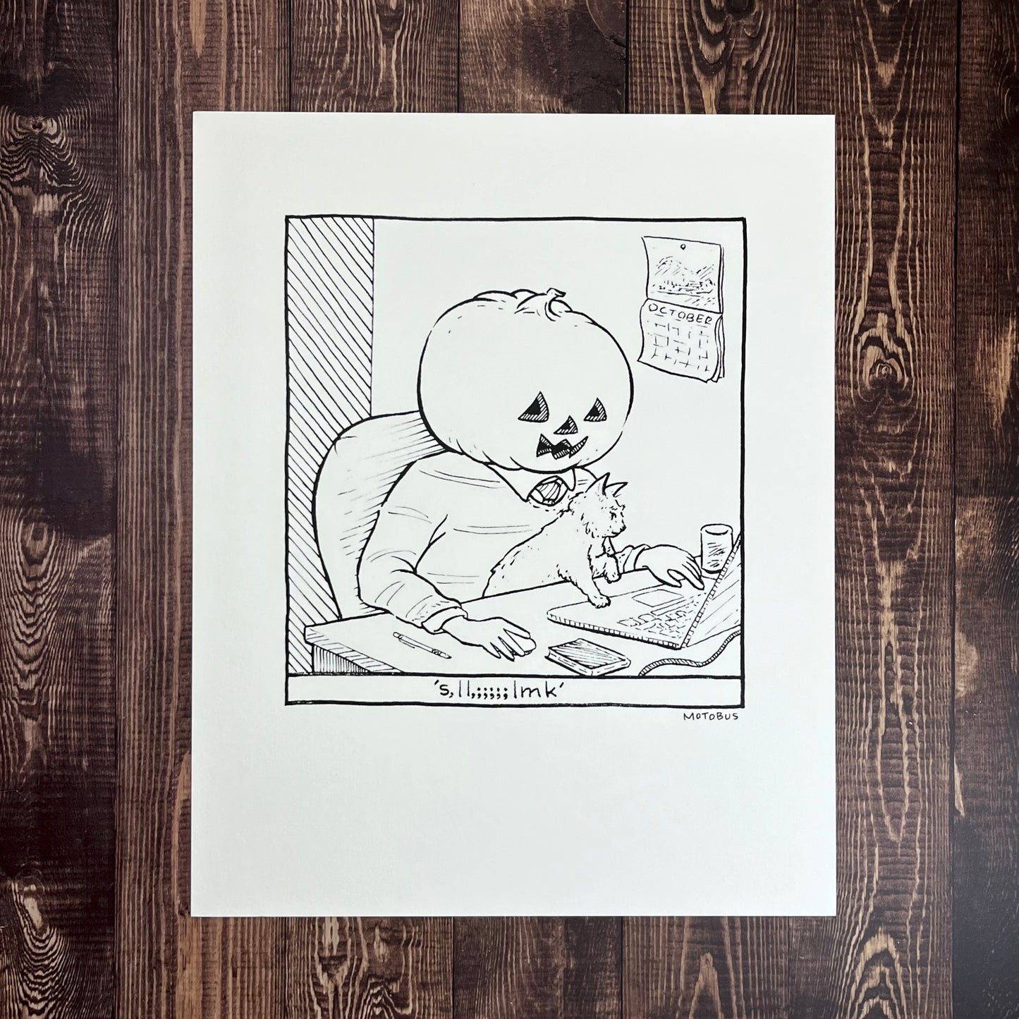 Print - 8"x10" - Cat Typing